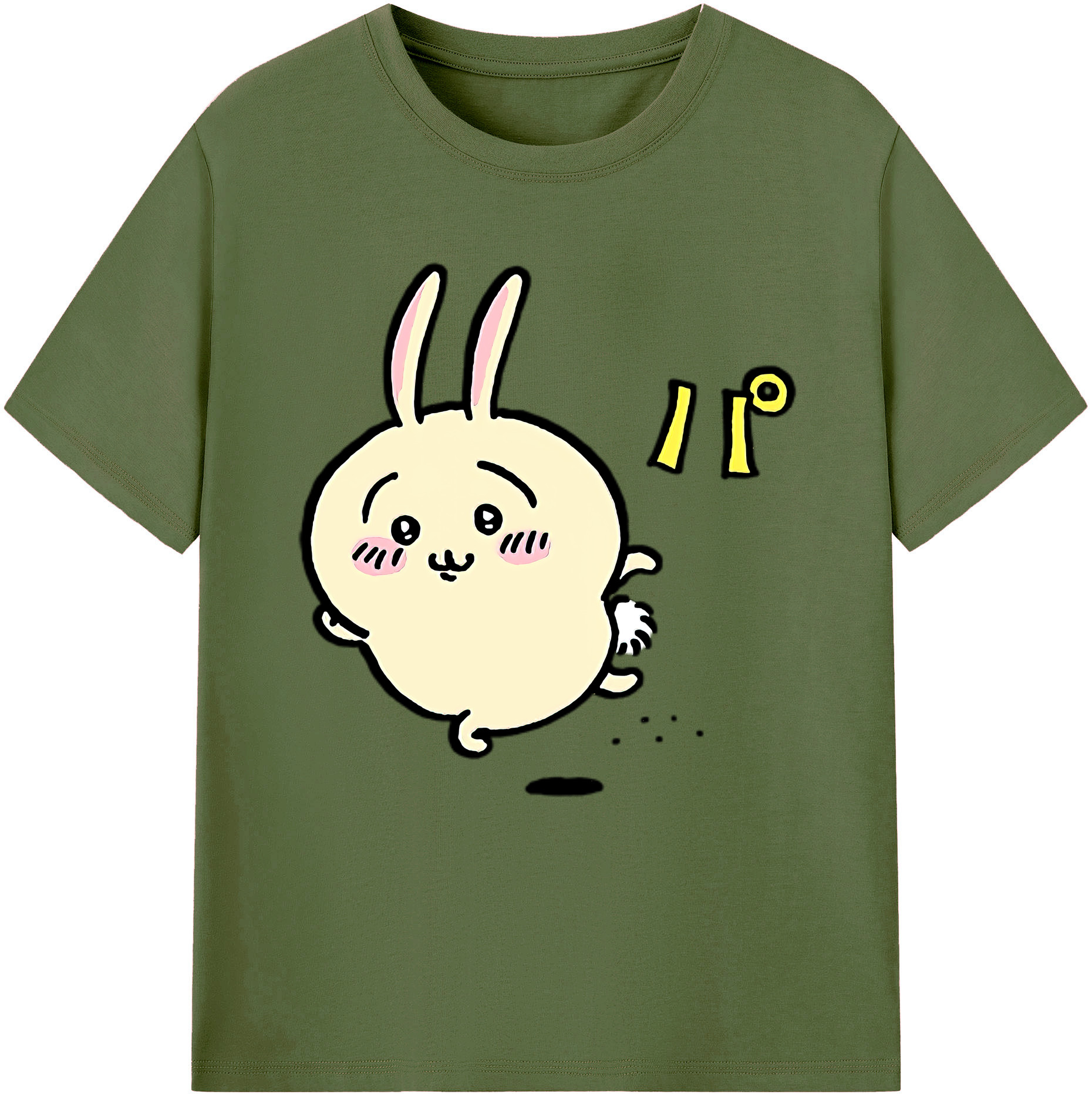 （画像用） ちいかわ うさぎ Chii-kawa usagi 綿100％半袖Tシャツ（フロントプリント）